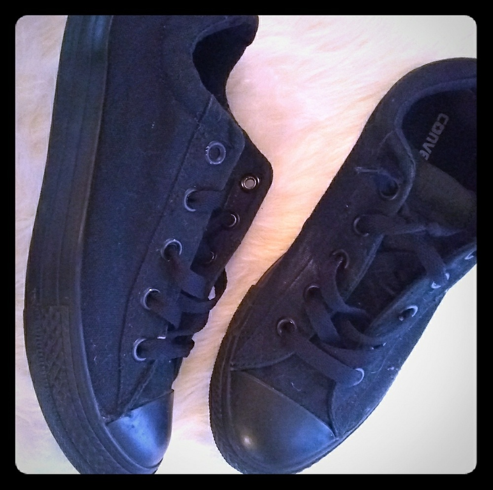 Converse Black on Black Low Top Sneakers